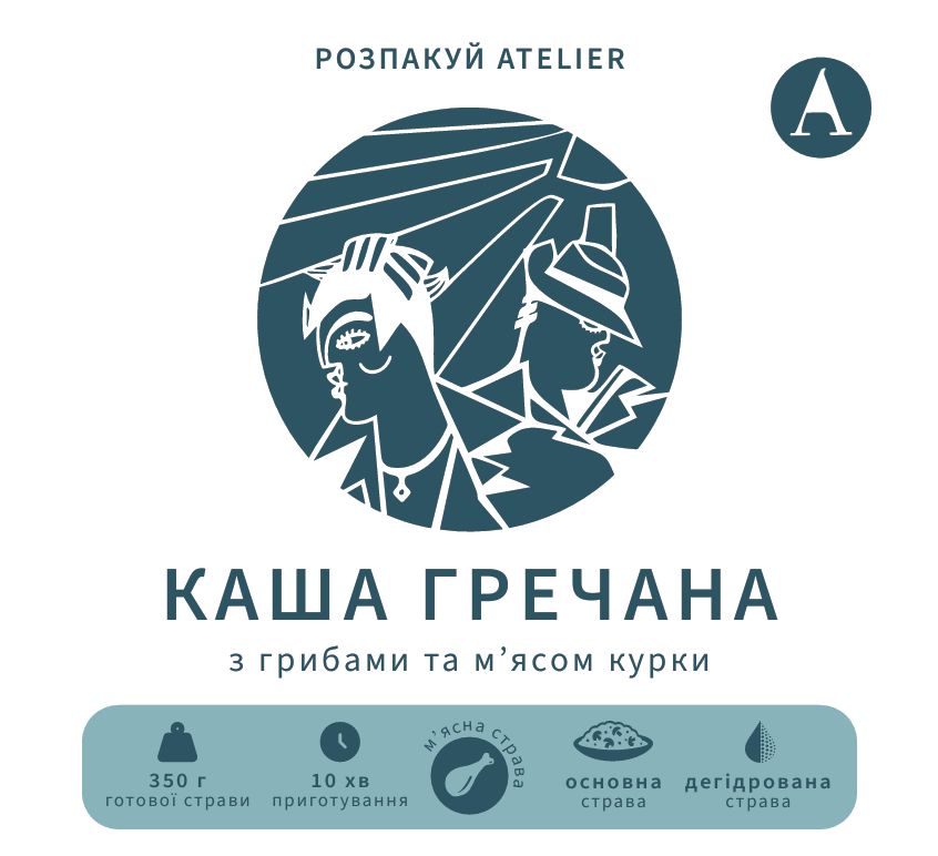 Каша гречана з грибами та м’ясом курки